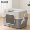 Arenero para Gatos Totalmente Cerrado Desodorante Inodoro Gigante para Gatos Cubeta Anti-Salpicaduras Cerrada Suministros para Mascotas Grandes Cerrados