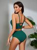 Traje de Banho 2024 Amazon AliExpress Transfronteiriço Novo Biquíni de Cor Sólida Roupa de Banho Sexy Feminina Europeia e Americana Dividido