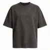 230g Camiseta Protetora Solar Aromaterapia Estilo Vintage Lavado Retrô Manga Curta Ombro Caído Unissex Marca Tendência Solta Conjunto Casal Exportação