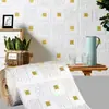 CTZS Espuma Floral Cuadrada Dorada Incrustada Papel Tapiz Geométrico en Relieve Pegatina de Pared Estilo Clásico de Lujo Autoadhesivo Anti-Moho Resistente al Aceite Para Lobby de Hotel Sala de Estar Pared de Fondo 70cmx70cm