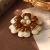 Aretes Franceses Antiguos Medios de Esmalte Floral Conservadores del Color Invierno Broche Estrella de Mar Perla Borla 925 Aretes Nicho de Alta Gama