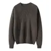 Nuevo Suéter de Punto 100% Cachemira Otoño/Invierno 2026 Cuello Redondo Manga Larga Color Sólido Cachemir Suave Cepillado