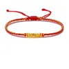 Oro Puro 999 Pepitas de Oro, Piezas Triangulares de Oro, Pulsera de Hilo Rojo para el Año de Nacimiento, Pulsera de Hilo Rojo con Oro, Regalo