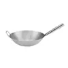 Wok espessado de aço inoxidável com duas alças, adequado para uso doméstico, com uma única alça, sem revestimento, antiaderente e pode ser usado em restaurantes comerciais para refogar; uma panela versátil