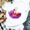 Camiseta Casual para Mujer con Estampado Floral Elegante Lindo de los 90 para Oficina