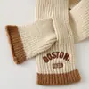Gorro de punto para niños Invierno Sencillo Conjunto de bufanda tejida para niños Gorro de lana para niñas Resistente al viento Cálido Gorro para bebé