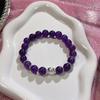 Pulsera de Piedra Natural Fuego Púrpura Nueve Diseño para Mujer Moneda de Oro Cuentas de Transbordo Pulsera de Piedra Amatista Regalo de Este Año