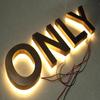 Led metal backlight palavra borda de aço inoxidável coberto palavra luminosa cabeça da porta acrílico mini cristal de volta luminosa palavra tabuleta