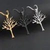 Collar de Árbol de la Vida Estilo Europeo y Americano Transfronterizo para Hombres y Mujeres, Colgante Hueco de Acero Inoxidable, Joyería Versátil Personalizada al por Mayor