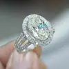 Anillo de Boda Caliente de eBay Anillo Clásico con Zirconia Ovalada en Forma de Huevo Nuevo para Mujer Anillo de Compromiso y Propuesta F1018
