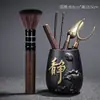 Cerimônia do chá seis cavalheiros terno faca de chá pinça de chá colher de chá ferramentas para fazer chá arte do chá 6 cavalheiros kung fu acessórios para conjunto de chá