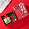 Taza de cerámica creativa de Panda Guochao Wenchuang Xingshi para Año Nuevo, taza de agua para el día de Año Nuevo para empleados que abren regalos de Año Nuevo