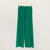 XinAo pantalón casual sencillo de punto worsted de 16 agujas de cuatro galgas para mujer, color sólido, cintura elástica, pierna ancha, adelgazante, ancho y alto