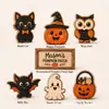 Decoraciones de Halloween standee de madera gato negro calabaza fantasma murciélago búho manualidades de madera personalizables