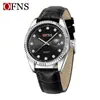 Reloj de Pulsera de Cuarzo OFNS de Moda con Esfera Grande para Hombre de Negocios con Calendario, Reloj Casual Simple para Mujer Luminoso Impermeable