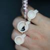 Anillo de silicona para bordado de tatuajes, venta al por mayor, injerto de tatuaje, pegamento para pestañas, taza de silicona suave de color para dedos, paquete de 100