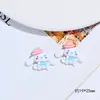 Perro de Orejas Grandes de Dibujos Animados Perro Yugui Resina Accesorios Pequeños Hecho a Mano DIY Pegatina de Nevera de Pegamento de Crema Accesorios para Hebilla de Agujero de Zapatos