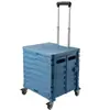 Caja de Almacenamiento con Barra de Tracción Diseño Plegable Portátil Carrito de Compras para el Hogar Camping al Aire Libre Picnic Escritura