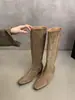 Botas de caña alta estilo coreano para mujeres petite, botas de caballero retro, botas gruesas estilo francés de otoño, botas de mujer versátiles y adelgazantes