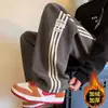 Pantalones para Hombre Otoño e Invierno con forro polar Engrosados Estilo Americano Marca de Moda High Street Sueltos Pierna Ancha Rectos Modernos Casuales Deportivos