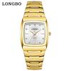 Reloj de Pareja con Correa de Acero con Incrustaciones de Diamantes LONGBO Productos Genuinos Explosiones de Comercio Exterior Sencillo Casual Resistente al Agua Reloj de Cuarzo para Hombre y Mujer