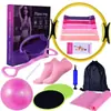 Numbwin Conjunto de 17 Peças para Yoga e Pilates Bandas Elásticas Discos Deslizantes Bandas de Puxar para Exercícios Equipamento de Fitness para Casa