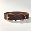 Collar para Mascota, Collar de Cuero Genuino, Collar de Piel de Vaca de Primera Capa, Collar de Cuero para Perro, Collar para el Cuello, Grano Completo, Sencillo y Limpio
