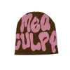 Moda transfronteriza coreana Gorro de lana tejido con letras de Joker jacquard de color graffiti punto de venta caliente sombrero cálido para hombre y mujer