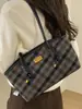 Bolsa Xadrez de Grande Capacidade para o Dia a Dia de Mulheres, Novo Estilo Inverno 2025, Bolsa de Ombro de Alto Valor, Bolsa de Mão Tote Elegante