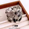 Pulsera elástica plisada irregular con cuentas, Pulsera vintage retro con un diseño único, Joyería de nicho