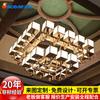 Capa de tecido para esquadro de engenharia não padrão, moldura de abajur imitação de mármore, lustre, iluminação decorativa para hall de hotel, salão de exposições