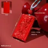 Colgante de collar de arena roja de cinabrio natural crudo de alto contenido al por mayor, Colgante de cadena para suéter de Wu Tai Shen Guan Gong