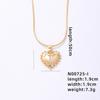 Joyería Moxi Trendy Retro Geométrico Estilo Metal Corazón Letra Collar Colgante Estilo Frío Cadena Clavícula para Mujer Otoño e Invierno