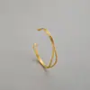 Pulsera de anillo de Mobius para mujer, ola simple, pulsera versátil, celebridad de Internet, Mori, abierta, color electrochapado, protección de color, oro de 18 quilates