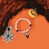 Pulseira de Halloween com Cartas Mais Vendida Transfronteiriça Pingente de Gota de Óleo Abóbora Maligna Fantasma Pulseira Presente para Melhor Amiga