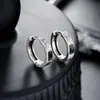 Brincos de Argola Cruzados de Zircônia Transfronteiriços para Homens, Brincos de Argola Lisos, Presilhas de Orelha de Raio, Pingentes de Orelha, Acessórios de Orelha para Mulheres, Amostra de Live do TikTok