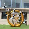 Escultura de Bandeira Vermelha para Paisagismo em Aço Inoxidável Quadrado Grande de Fibra de Vidro Construção de Partido Marcador Cultural Vermelho Ornaments
