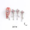 Uñas de celebridades en línea, joyas rosas, aleación tridimensional, luz, lujo, cristal, amor, plata, estrella, luna, borla, cadena de metal, uñas