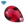 Huagang gem único buraco em forma de pêra 3 # rosa de vidro vermelho pedra nua atacado gota de água em forma de fundo pontiagudo Não. 3 gema diamante artificial