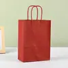 Bolsas de Tote de Papel Kraft con Logo Personalizado, Bolsas de Empaque para Llevar de Café, Té de Leche, Panadería, Bolsas de Regalo para el Festival de Mediados de Otoño al por Mayor