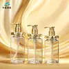 En Stock Botellas Transparentes de 300ml 500ml para Champú y Gel de Ducha, Loción Corporal, Materiales de Empaque Cosmético, Botellas Vacías para Reenvasado