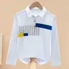 Camisetas de Manga Longa para Meninos do Ensino Fundamental, Roupas 100% Algodão para Primavera e Outono, Camisas Polo Médias e Grandes para Crianças, Tops de Outono para Meninos