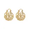 Pendientes Dorados Estilo Retro Francés Pendientes Nuevos de Verano Diseño de Nicho Pendientes Huecos Joyería
