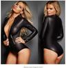 Fornecimento transfronteiriço da Europa e dos Estados Unidos comércio exterior lingerie sexy couro envernizado preto sexy manga comprida conjugado sexy fabricantes de roupas íntimas por atacado
