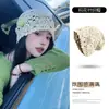 Gorro de Ganchillo Tejido para Mujer, Nuevo Estilo Otoño/Invierno 2026, Turbante de Encaje para Viajar en el Oeste de Sichuan, Gorro de Lana para Clima Frío de Gran Circunferencia de Cabeza