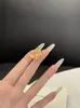 Anel Aberto Ajustável Estilo Ouro Ins com Zircônia para Mulheres, Doce e Versátil, Anel de Cobre na Cor Dourada