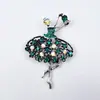 Broche de Menina Dançante em Desenho Animado, Estilo Nicho, Pin de Lapela para Roupas Femininas, Emblema Acessório de Liga Metálica Cravejado com Diamantes, Atacado em Estoque