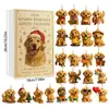 Calendario de Adviento Navideño Temático de Mascotas 2025 Caja Sorpresa Caja de Regalo para Amantes de los Perros Adornos para el Árbol de Navidad