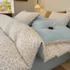 Set de Ropa de Cama de Algodón y Lino Teñido en Hilo de Cuatro Piezas para Primavera/Verano 2026 Set de Ropa de Cama de Hilo Arrugado Fabricante de Textiles para el Hogar de Nantong Venta al por Mayor