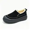 Zapatos casuales de algodón con forro térmico de invierno para hombre, con parte superior de gamuza sintética y diseño retro, adecuados para personas de mediana edad y mayores para el transporte diario en invierno y el uso de raquetas de nieve.